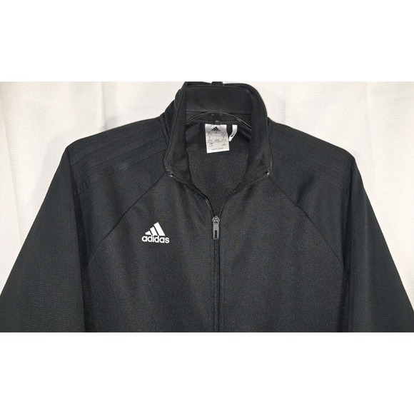 Adidas Climalite Men Track Jacket Activewear Black Full Zip size Large - Picture 1 of 6